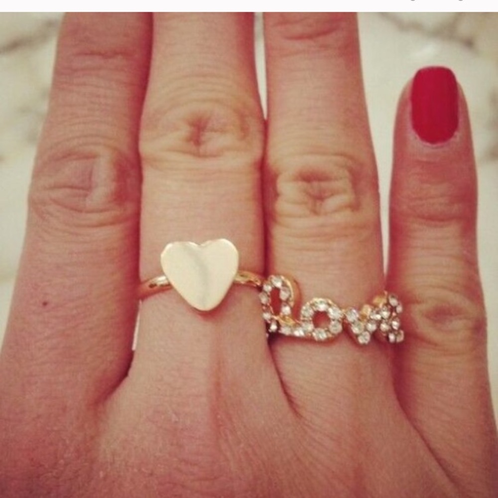 Gold plated adjustable heart ring - Picture 2 of 2